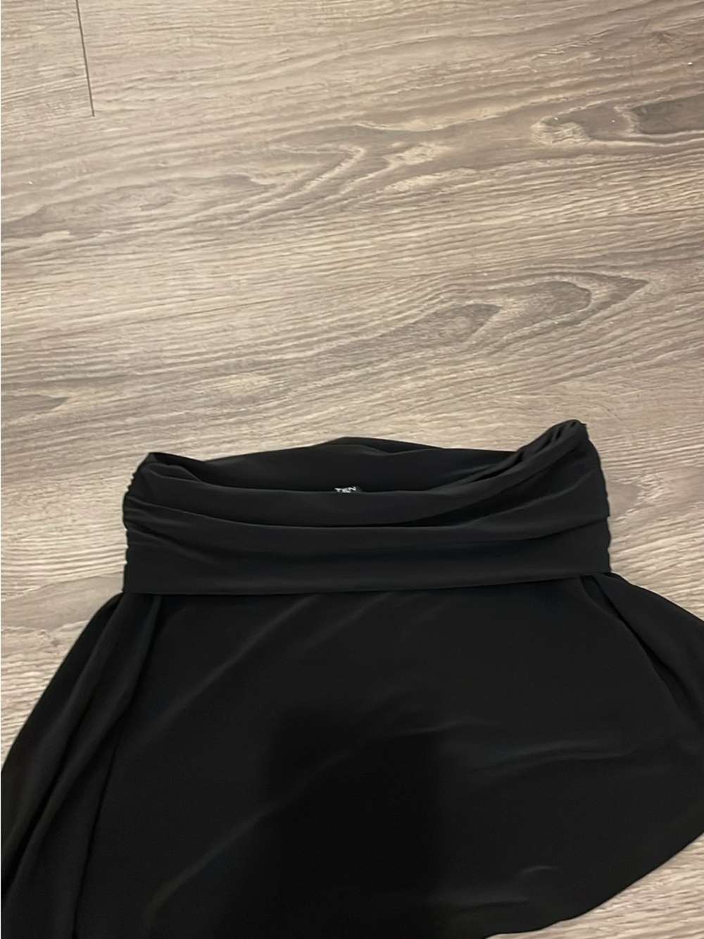 Aritzia Black Asymmetrical Mini Skirt with Draped Waistband